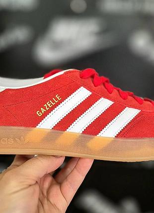 Оригинальные кроссовки adidas gazelle indoor better scarlet (унисекс 411⁄3-26см).
