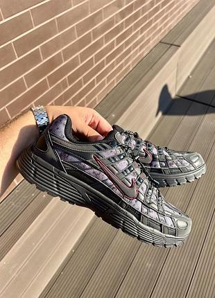 Кроссовки nike p6000 черные с красным для мужчин спортивные легкие удобные для активного отдыха и тренировок