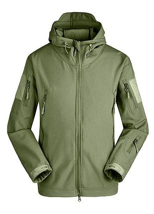 ☛☇тактическая куртка soft shell a001 зеленая xl lesko для мужчин водоотталкивающая куртка для охоты и рыба