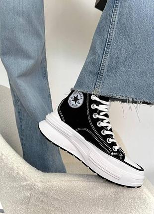 Кеди converse platform високі чорно-білі жіночі