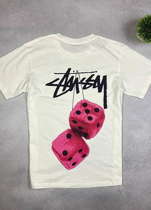 Футболка stussy чорна / оверсайз футболка стусі з принтом / брендова літня