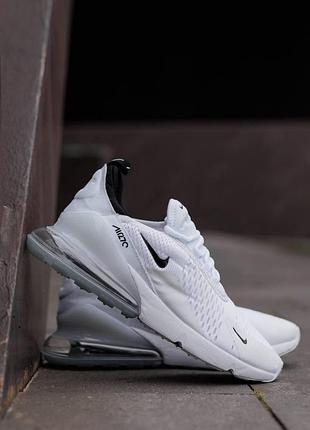Кроссовки nike air max 270 white black, найк эир макс 270 белые