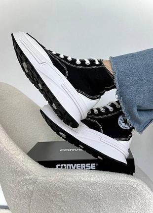 Кеди converse platform високі чорно-білі жіночі