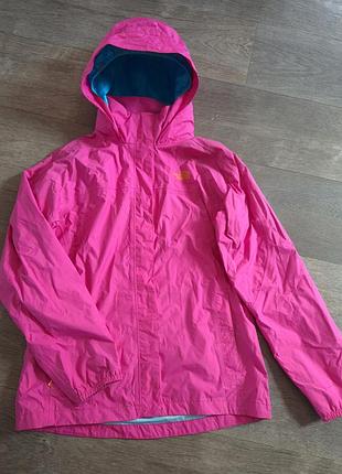 Яркая розовая ветровка дождевик the north face подростковая на 14-16роков (подойдет на женский xs-s)