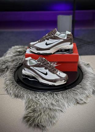 Кроссовки nike shox tl x supreme найк шокс тл икс суприм коричневые для мужчин для спорта и прогулок