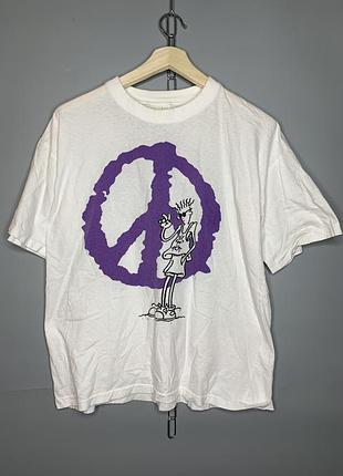 Вінтажна футболка fido dido peace of mind 1985 vintage l біла
