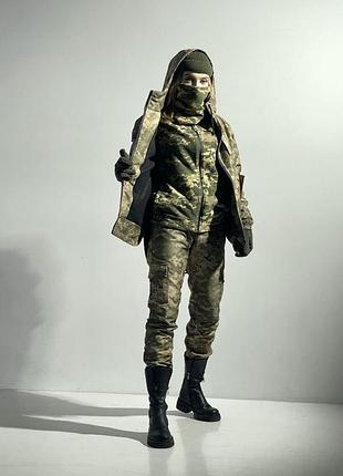 Тактический военный костюм женский/ зимний камуфляжный армейски костюм terra hot/ бафф, перчатки в поддарок l