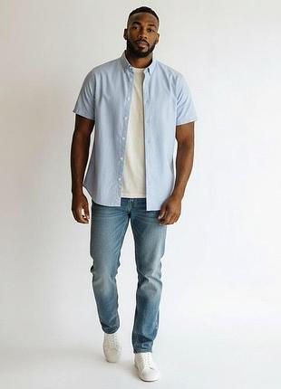Чоловіча сорочка jacamo блакитна, 100% бавовна, великий розмір 3xl