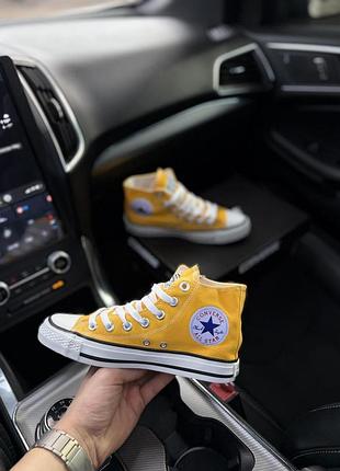 Кеды женские converse all star конверс олл стар высокие желтые для весны и лета