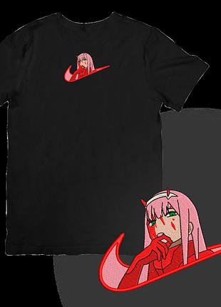 Футболка с вышивкой милый во франксе (darling in the franxx)