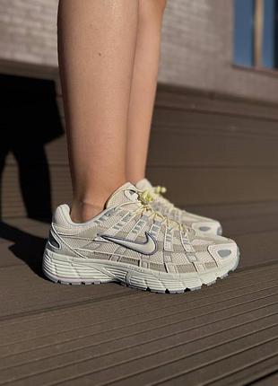Кроссовки nike p-6000 бежевые с серым для женщин удобные найк п-6000 для спорта и повседневной носки