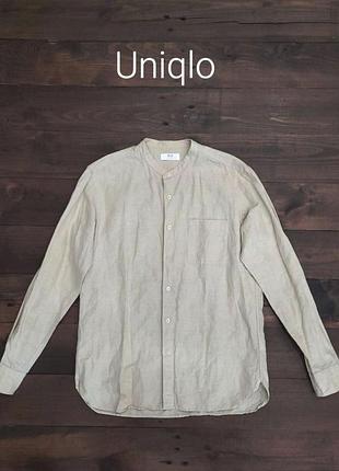 Мужская льняная рубашка uniqlo оригинал