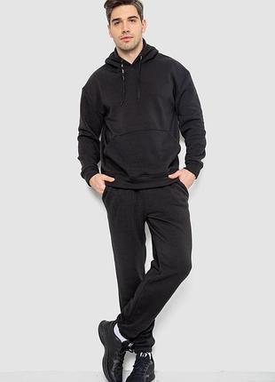 Спорт костюм мужской на флисе, цвет черный, 190r235