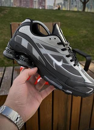Кросівки nike shox ride 2 sp x supreme найк шокс райд суприм чорні сірі для чоловіків весна літо