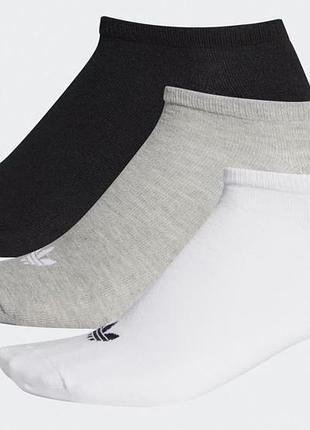 Носки adidas trefoil liner 3p белый, серый, черный уни 39-42 ft8524 43-46