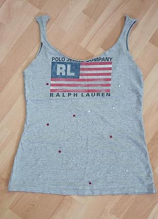 Секси майка с открытой спиной ralph lauren Ausa s-m hand-made камешки