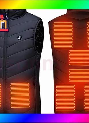 Bs чоловічий жилет з best mix підігрівом heatfashion electric heating vest 9 зон (чорний) 2xl bas77/n