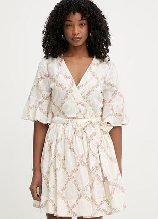 Urbanshop com ua twinset сукня на запах бавовняна бежева квіти 261tt2610 розміри запитуйте