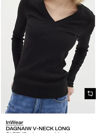 Лонгслив из хлопка в рубчик inwear р.s-м