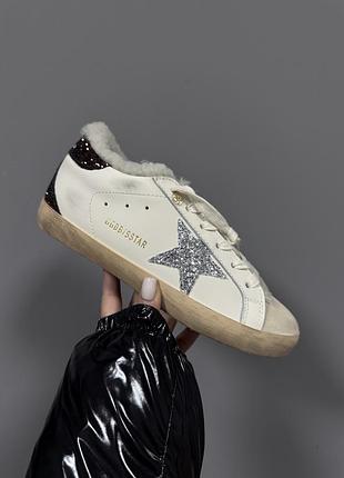 Golden goose | white / silver / brown sparkles fur premium ❄️