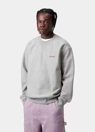Дуже крутий, оригінальний men’s carhartt wip american script sweatshirt gray