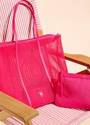 Пляжная или летняя сумочка с косметичкой victoria’s secret. сумка. набор