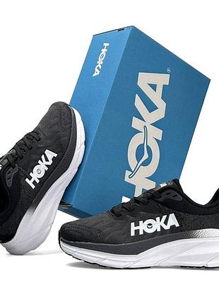 Женские кроссовки hoka challenger art 7 черно белые кроссы хока чаленджер арт 7 текстильные для пробежки лето 38