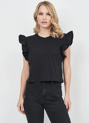 Футболка майка женская летняя черная zara