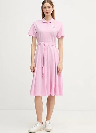 Urbanshop com ua lacoste летнее платье хлопковое розовое однотонное ef9621 размеры запитуйте