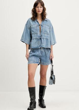 Urbanshop com ua джинсовая рубашка karl lagerfeld jeans relaxed декольте с завязкой b2w11025 размеры запитуйте