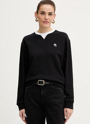 Urbanshop com ua хлопковая кофта karl lagerfeld ikon цвет черный с аппликацией b1w20027 размеры запитуйте