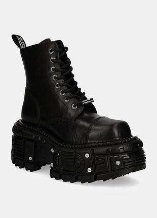 Urbanshop com ua кожаные ботинки new rock crust negro imperfect tank negro tornillos цвет черный на плоском