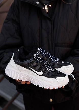 Кроссовки nike p-6000 женские легкие удобные для спорта и активного отдыха белые с черным