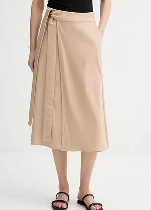Urbanshop com ua marc o'polo спідниця на запах з льоном бежева однотонна 5000014046 розміри запитуйте