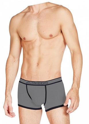 Труси-боксери kappa boxer uomo elastico logo centrato сірий чол l k1231 grigiounito