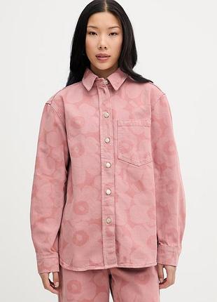 Urbanshop com ua marimekko сорочка жіноча джинсова рожеві квіти 095192 розміри запитуйте