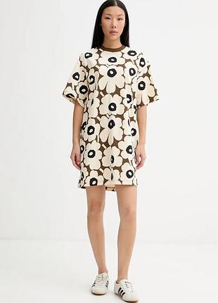Urbanshop com ua marimekko сукня oversize бавовняна бежеві квіти 095504 розміри запитуйте