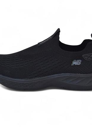 New balance black мокасины черные 43