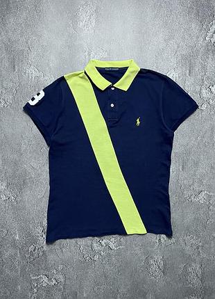 Vintage винтажная футболка поло polo ralph lauren #3 поло ральф лаурен big pony chief keef чиф киф striped в полоску size m размер м