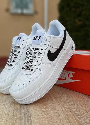 Nike air force 1 низкие белые с черным