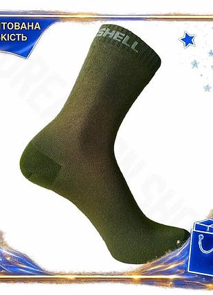 Водонепроникні шкарпетки dexshell ultra thin crew og хакі для чоловіків розмір m 39-42 захисні шкарпетки dm-11