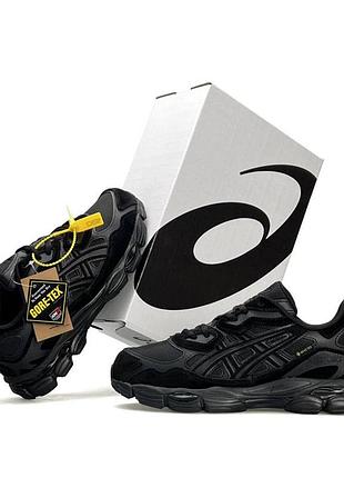 Мужские кроссовки asics gel nyc gtx gore tex черные термо кроссы асикс гел гортекс кожаные демисезонные водостойкие 44