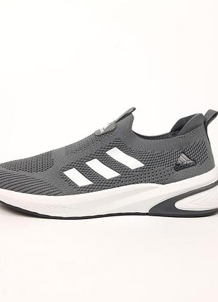 Adidas slip-on lite flow тапкі мокасіни сліпони темно сірі