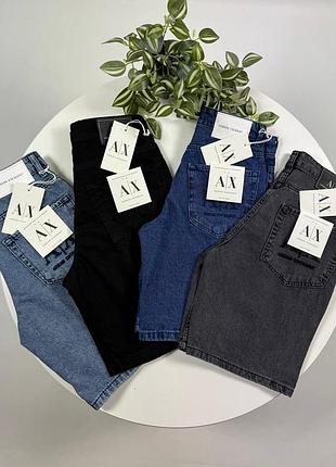 Мужские джинсовые шорты armani exchange - брендовые шорты ax деним (темно-синие, серые, светло-голубые) черный, xl