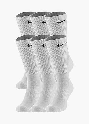 Шкарпетки унісекс nike everyday cushion (6 пар) crew socks white sx7666-100 38-42