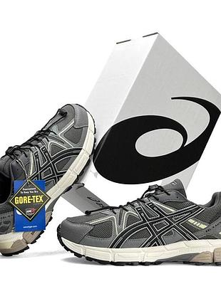 Мужские кроссовки asics gel kahana 8 gore tex серые кроссы кожаные асикс гел кахана гортекст демисезонные 43