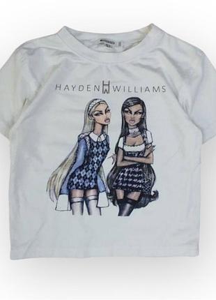 Женская футболка missguided белая с рисунком размер м (46)