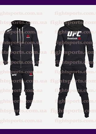 Мужской спортивный костюм ufc reebok (рибок) черный индонезия
