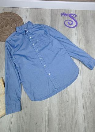Мужская рубашка levi's с длинным рукавом синяя размер м (46)