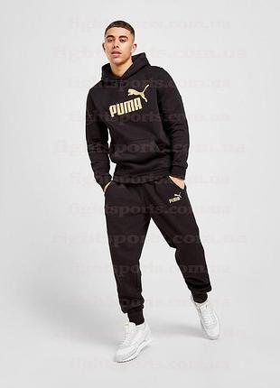 Мужской спортивный костюм puma (худи и штаны пума) черный индонезия m